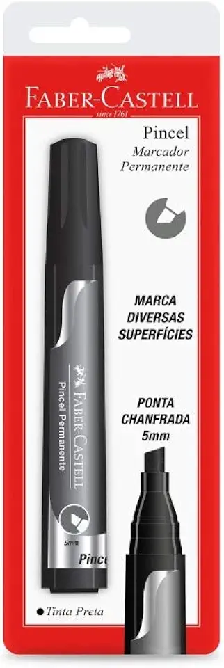 Pincel Marcador Permanente, Faber-Castell, SM/NMPPR, Preto