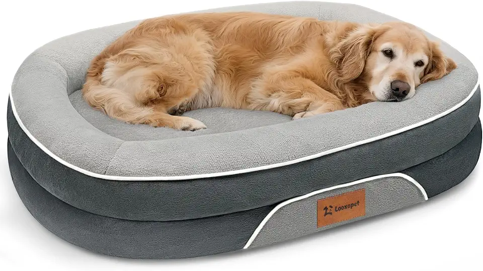 Cama para Cachorros Pet Grande Luxo 90x70cm com Zíper Lavável e Fundo Impermeável Espuma de Ortopédica