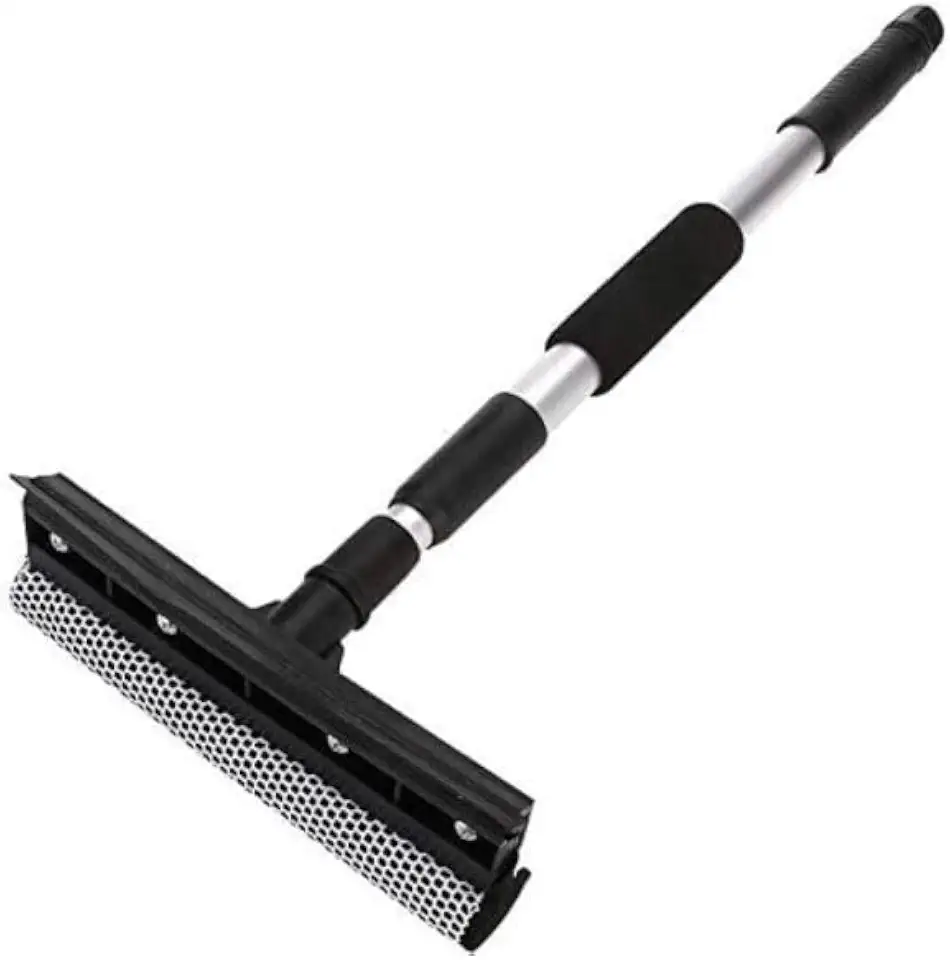 Rodo Janela Box Sacadas Profissional Limpador Vidros Com Cabo Extensível Preto Exclusivo