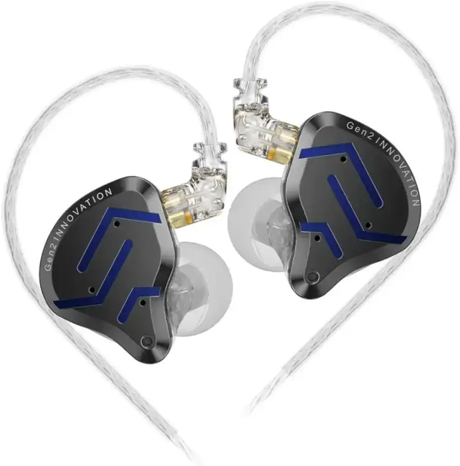 Fone de Ouvido KZ ZSN PRO 2 Intra-Auricular, Híbrido de Alta Definição, Driver Dinâmico Super-Linear e Armadura Balanceada, Isolamento de Ruído – Músicos e Gamers AlverSun (PRETO ACINZENTADO)