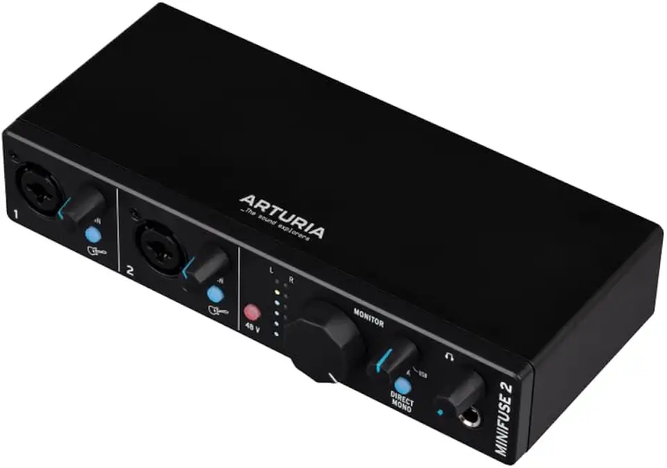 ARTURIA - Minifuse 2 - Interface Usb Compacta de Áudio E Midi com Software Criativo para Gravação, Produção, Podcasting, Guitarra - Preto