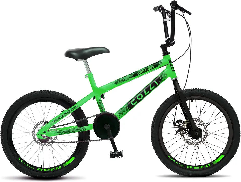 Colli Bike, Bicicleta Colli SKILL BOY, Aro 20 Aero, Guidão Cross BMX, Tam 14., 36 Raias, Freios a Disco Dianteiro e Traseiro, Descanso Lateral