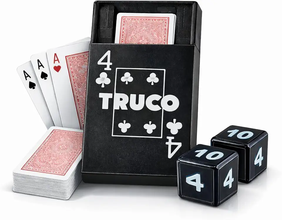 Kit Truco Completo + Baralho completo + Dados (marcadores) + Porta-Cartas - Jogo de Mesa