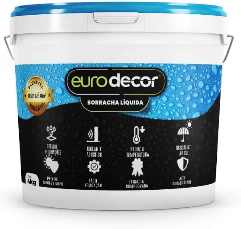 Borracha Líquida Premium 4kg Impermeabilizante Tinta Emborrachada Flexível Euro decor (Titanium)
