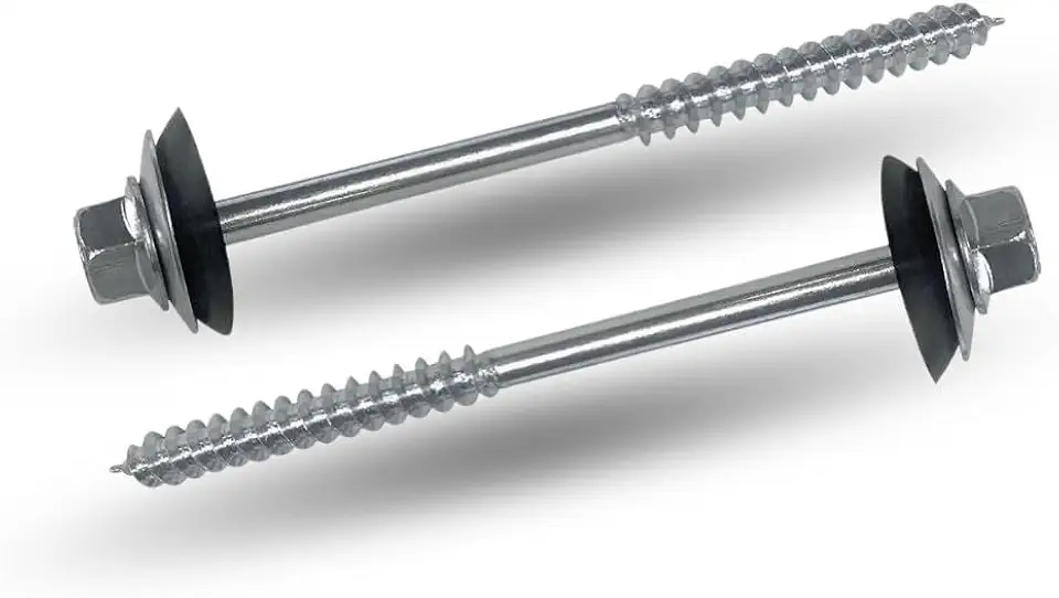 Parafuso para Telha Fibrocimento 110mm x 5/16 Sextavado Zincado com arruela de vedação – Fixação de Telhado Ondulado Brasilit, Eternit, Imbralit, Infibra e PVC – Kit com 100 Unidades