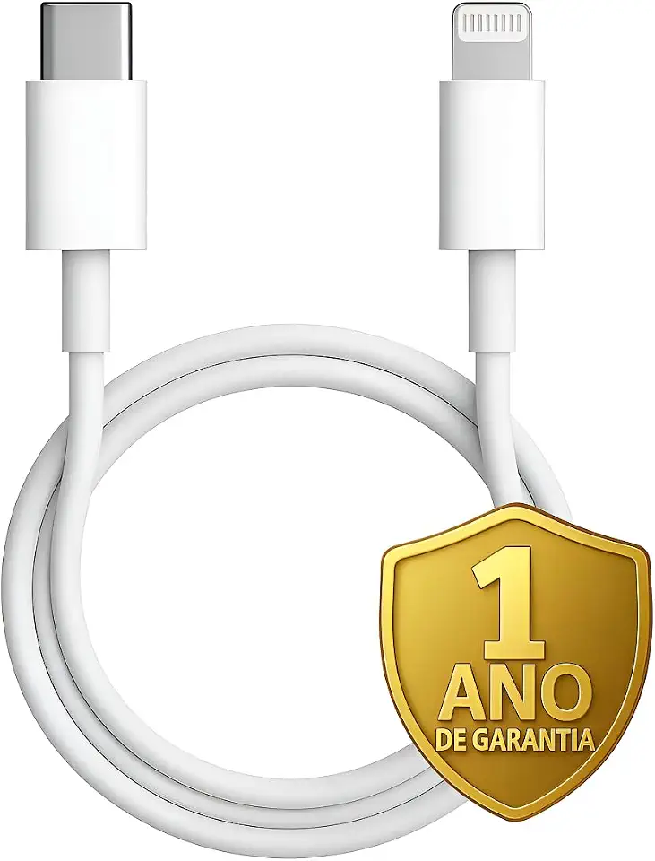 Cabo Carregador Turbo Compativel Com iPhone 8 Plus X Xr 11 12 13 14 Pro Max Branco Tipo C - Fast.