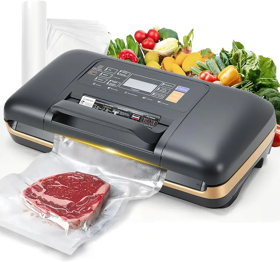 Seladora Vacuo para 220V-240V, 85Kpa Embalagem a Vácuo Portátil Alimentos, Seladora a Vacuo para líquidos, a Vácuo com Reservatório Alta Performance, Seladora Vacuo 220v