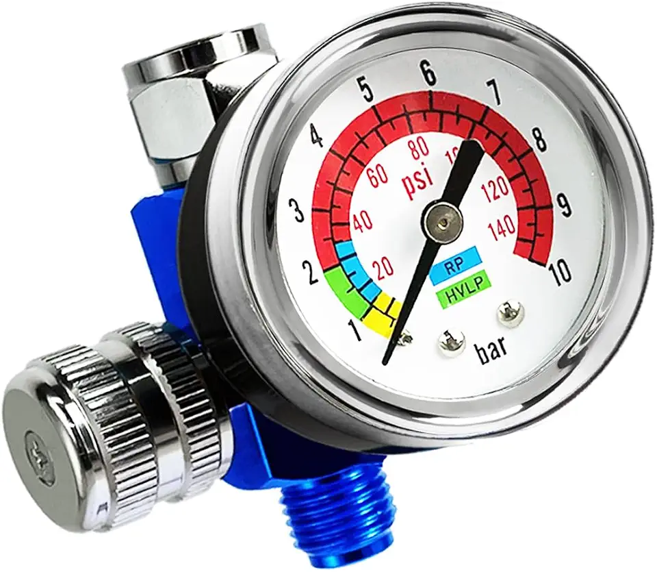 LE LEMATEC Regulador de compressor de ar com medidor de pressão - controle preciso para ferramentas pneumáticas, pintura em spray, enchimento de pneu, acessórios de compressor de ar e interruptor de