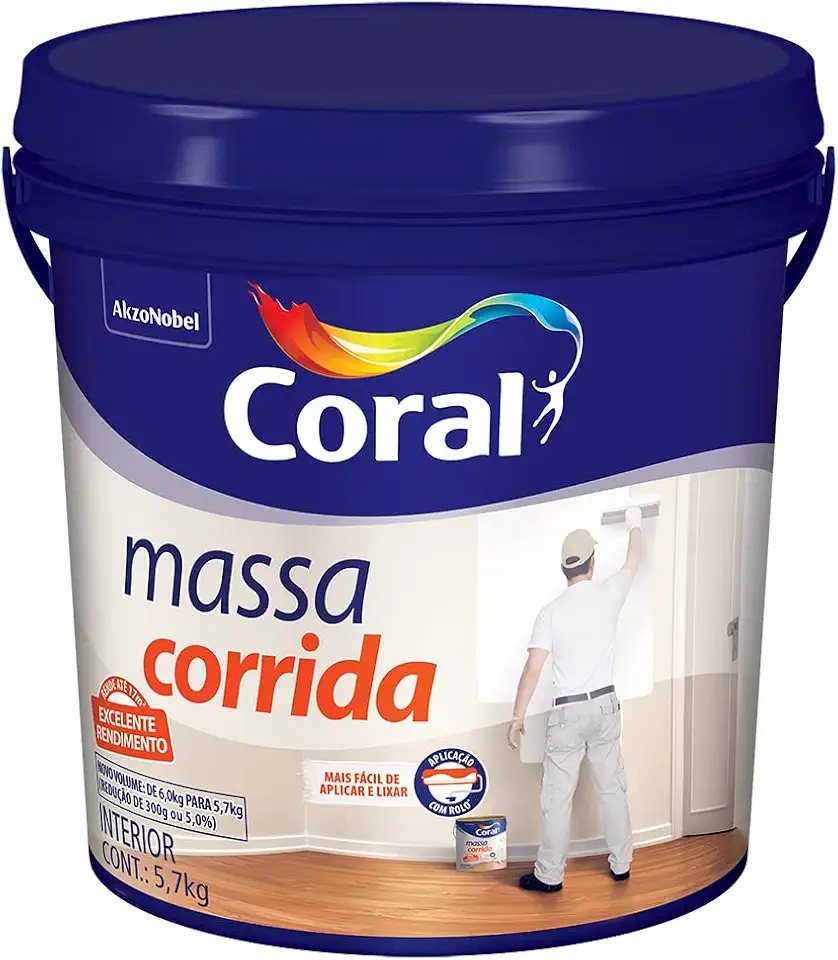 MASSA CORRIDA BRANCO 5,7KG - CORAL
