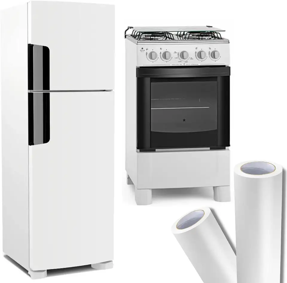 Papel Adesivo Branco Fosco Envelopar Geladeira Fogão 3mx50cm