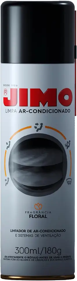 JIMO Limpa Ar Condicionado Automotivo Melhora Qualidade do Ar Puro Elimina Mau Odor Aerossol com Tubo Prolongador Mais Prático e Eficiente Floral 300ml