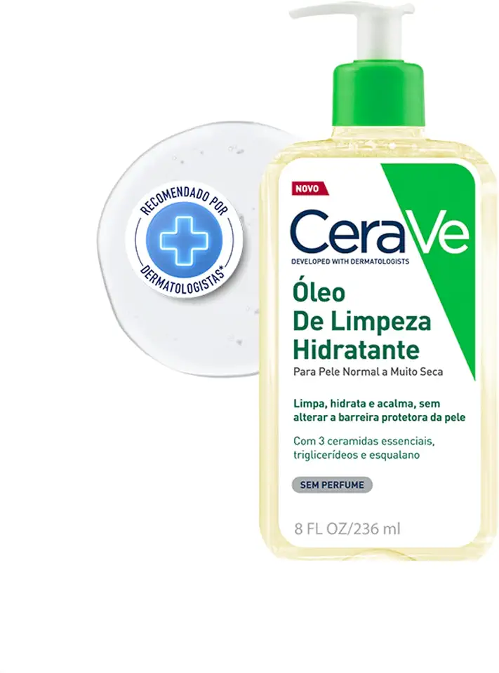 Óleo de Banho CeraVe Limpeza Hidratante Pele Normal a Seca e Atópica, 236ml