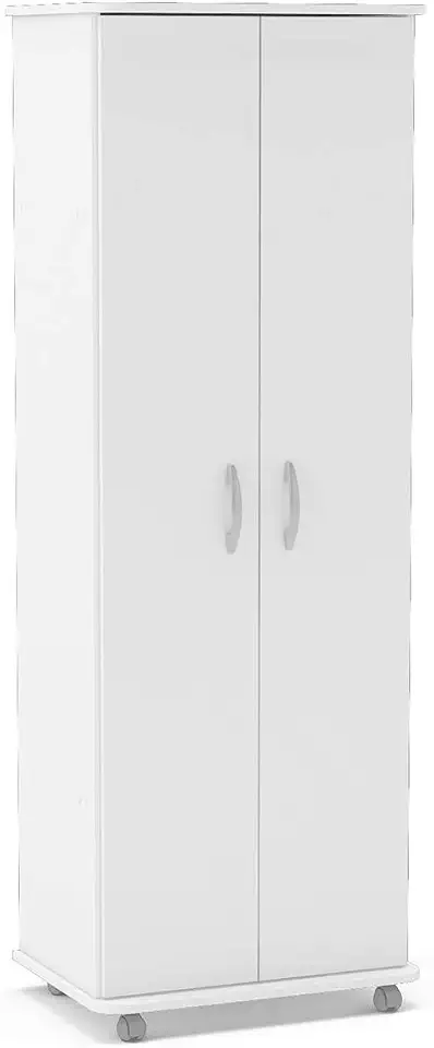 Armário Multiuso Limeira Alto 2 Portas 8 Prateleiras Branco Politorno