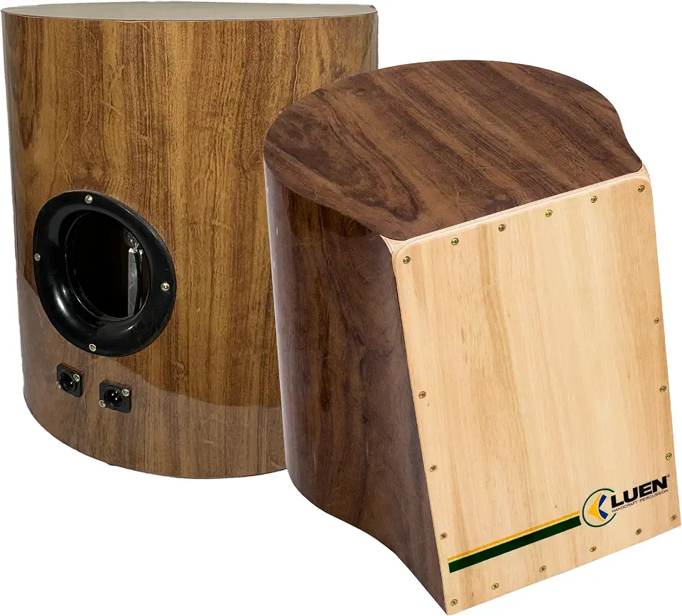 Cajon Acústico Jumbo Drum Folheado Imbuia Natural - Brasil - Luen