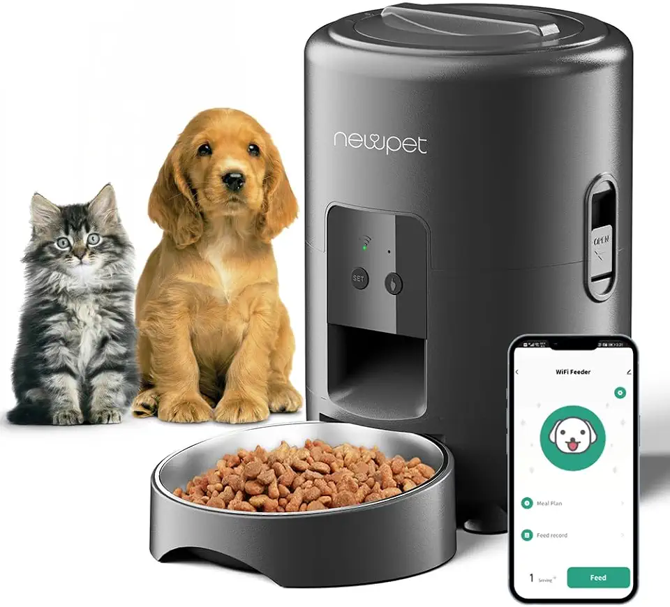 Alimentador Pet Gato Cão Automático WiFi Smart Dispensador de Ração Automático,Comedouro para Caes (2L)