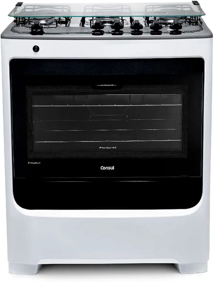 Fogão de Piso Consul 5 Bocas Branco com Acendimento Automático e Botões Removíveis - CFS5NAB BIVOLT