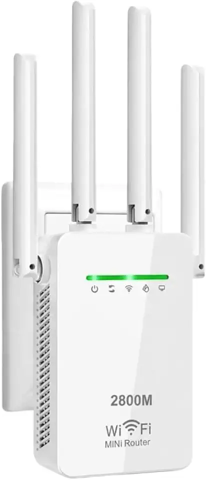 Amplificador Wi-Fi 4 Antenas, Repetidor de Sinal Wireless, 300Mbps, Configuração WPS, para Redes sem Fio