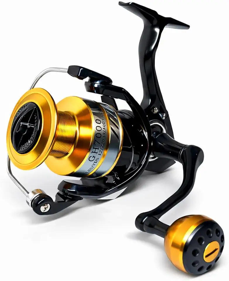 MOLINETE DE PESCA PESCARIA PESADA ALTO MAR GH 7000-13 ROLAMENTOS - DRAG:22KG - CARRETEL E MANIVELA EM ALUMINIO - PESCA PRAIA, PEIXE GRANDE, PEIXES DE COURO, PINTADO, DOURADO, PACU