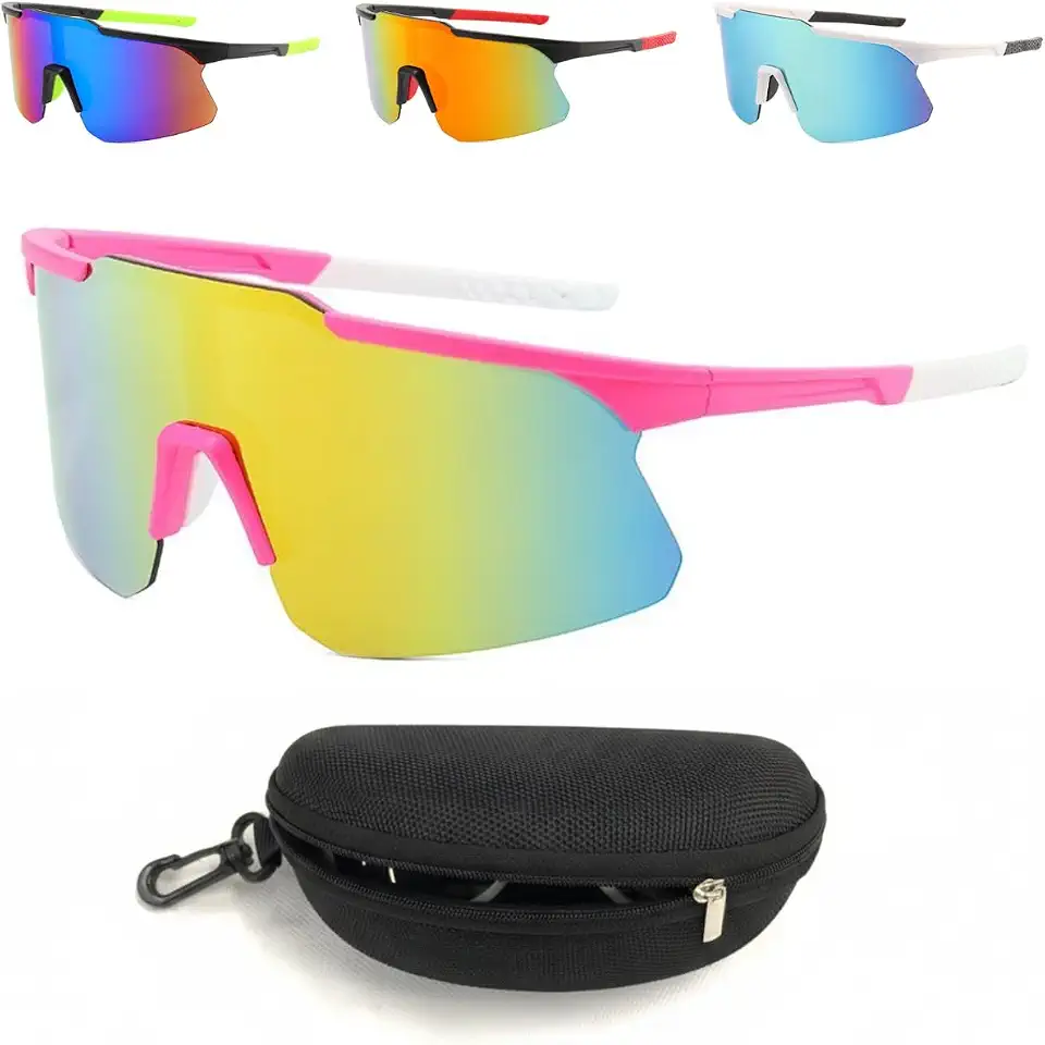Óculos Esportivo UV400 Lente Espelhada com Estojo para transporte - Ciclismo, Triathlon, Corrida, MTB, Pesca