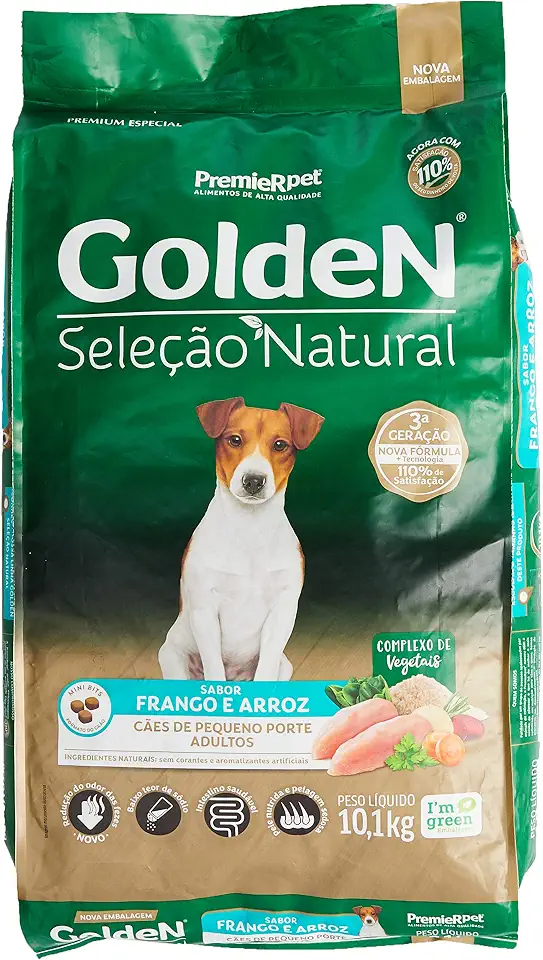 Golden Seleção Natural Ração para Cães Adultos, PremieR Pet, 10.1Kg