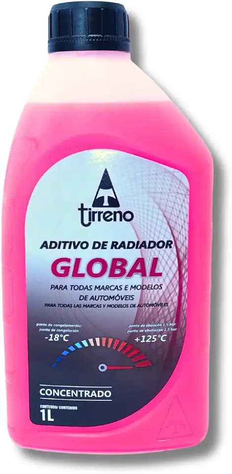 Aditivo de Radiador Coolant Concentrado Orgânico Fórmula Global Rosa Tirreno 1L FLU/DS/279FU1 - Para Todas as Marcas e Modelos de Automóveis