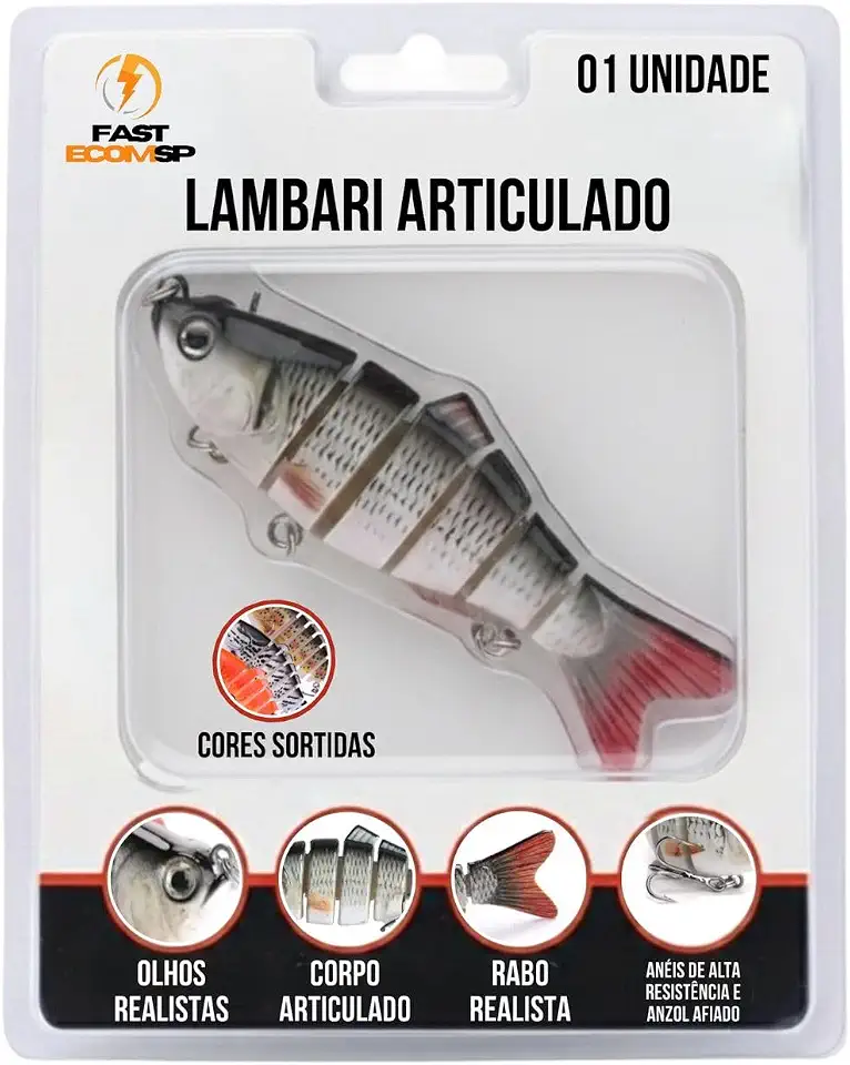 Isca Artificial Lambari Articulada Para Tucunaré Dourado Traíra