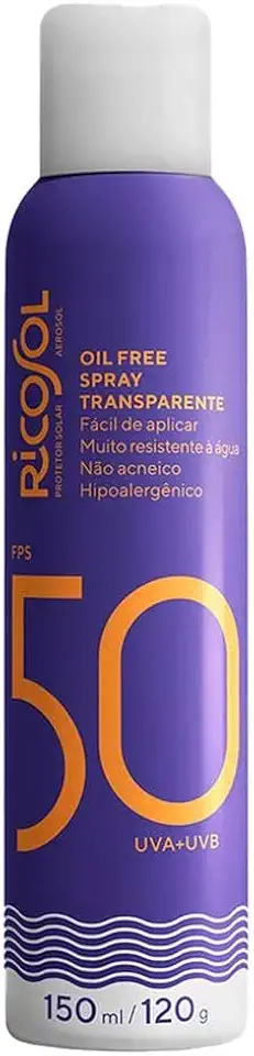 Protetor Solar Spray Transparente FPS 50 150ml - Ricosol