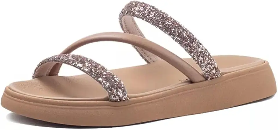 Chinelo Flatform Tira Tripla Multi Preto Moleca 5469.121