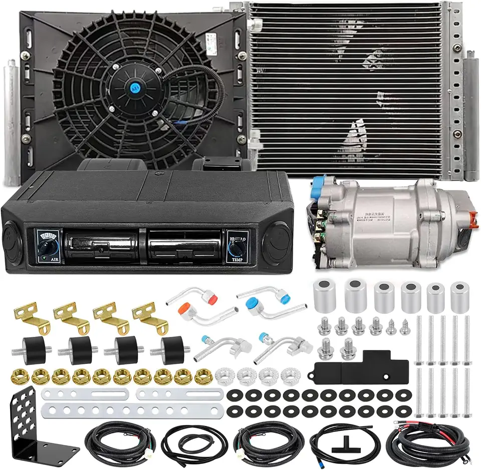 Ar-condicionado Universal para Baixo do Painel de 12V 12000 BTU, Ideal para Carros, Carros Clássicos, Veículos Recreativos, Vans, Caminhões, ATVs, Picapes, Tratores, Motorhomes