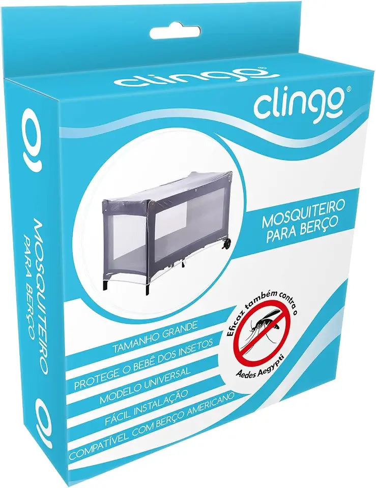 Mosquiteiro Berço, Clingo, Branco, Grande