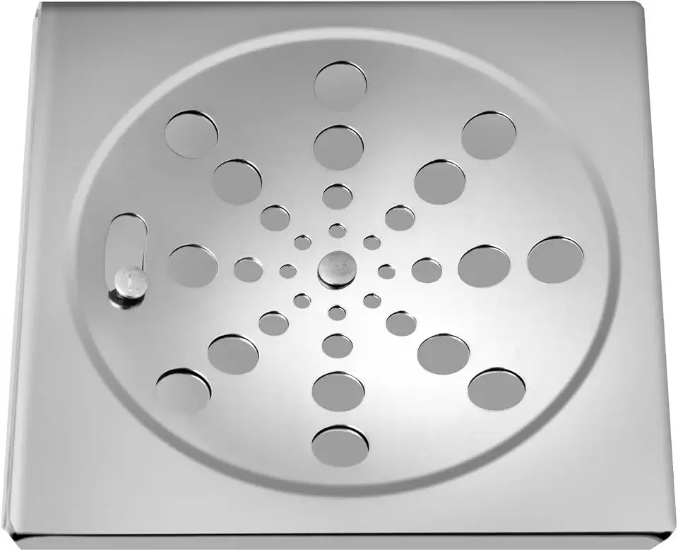 Ralo Grelha Inox Para Banheiro Quadrado 15x15 Com Fecho Cromado Triplo de Alta Resistência à Corrosão