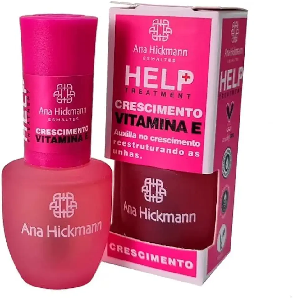 Base Fortalecedora Ana Hickmann 9ml Treatment: Crescimento Rápido e Fortalecedor com Vitamina e para Unhas Fracas e Quebradiças