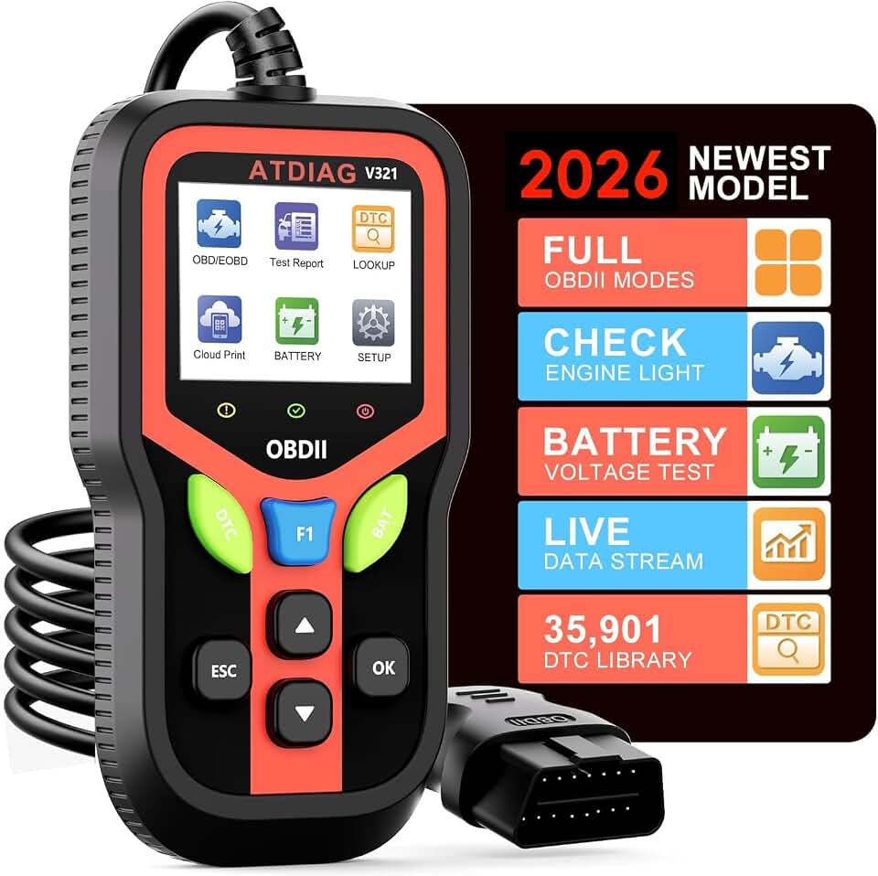 OBD2 Scanner Automotivo, Aprimorado Scaner Automotivos Português, Ferramenta de Diagnóstico de Scanner, Testador de Bateria, Limpar Códigos de Erro de Falha, leitor de código do veículo