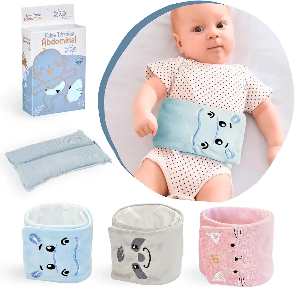 Bolsa Termica Faixa De Sementes Ervas Para Bebe Colica Gases Dor de Barriga (Azul)