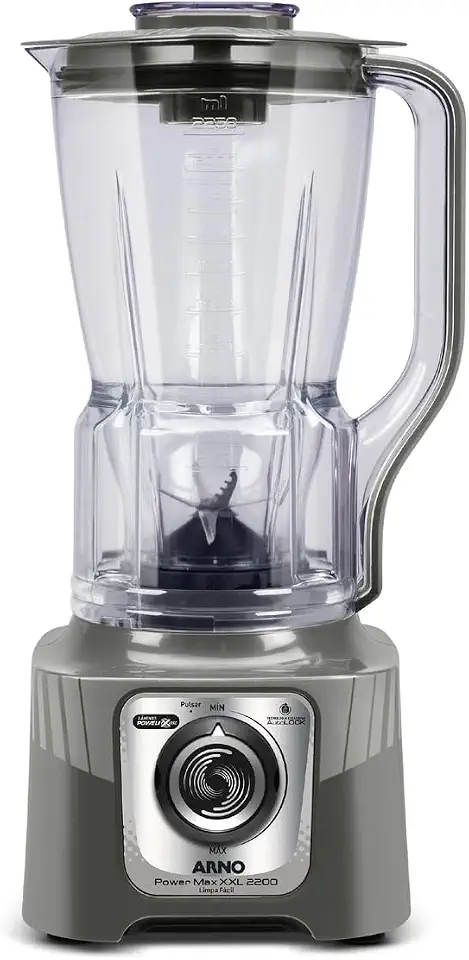 Liquidificador Arno Power Max 2200 XXL LN87, Cinza Esverdeado, com 6 Lâminas Powelix Pro, Copo de 2.25L, Tecnologia Autolock Anti Vazamento e Limpeza Fácil, 110V