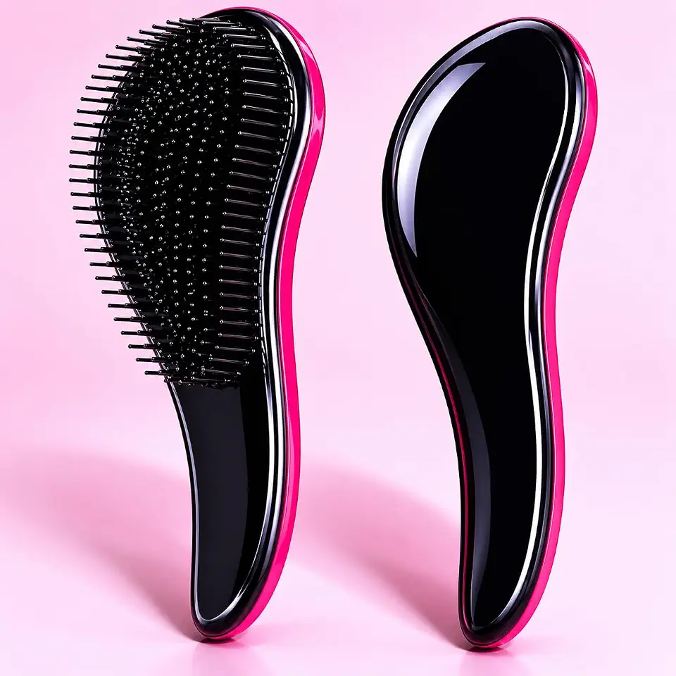 Escova de Cabelo Desembaraçadora Profissional Anti-Quebra e Anti-Frizz – Ideal para Cabelos Secos, Molhados e com Apliques – Penteia Sem Dor, Flexível e Ergonômica – Uso Diário, Cores Variadas - Escova Magica