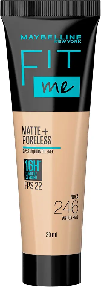 Maybelline NY Base Líquida com Controle de Oleosidade Fit Me Matte FPS 22 Cor 246 (Antiga B140), 30ml