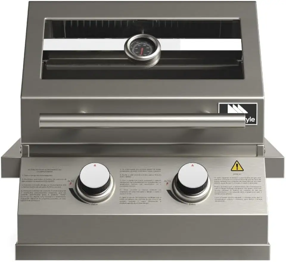 Mimo Style, Churrasqueira Inox a Gás de Embutir com 2 Queimadores