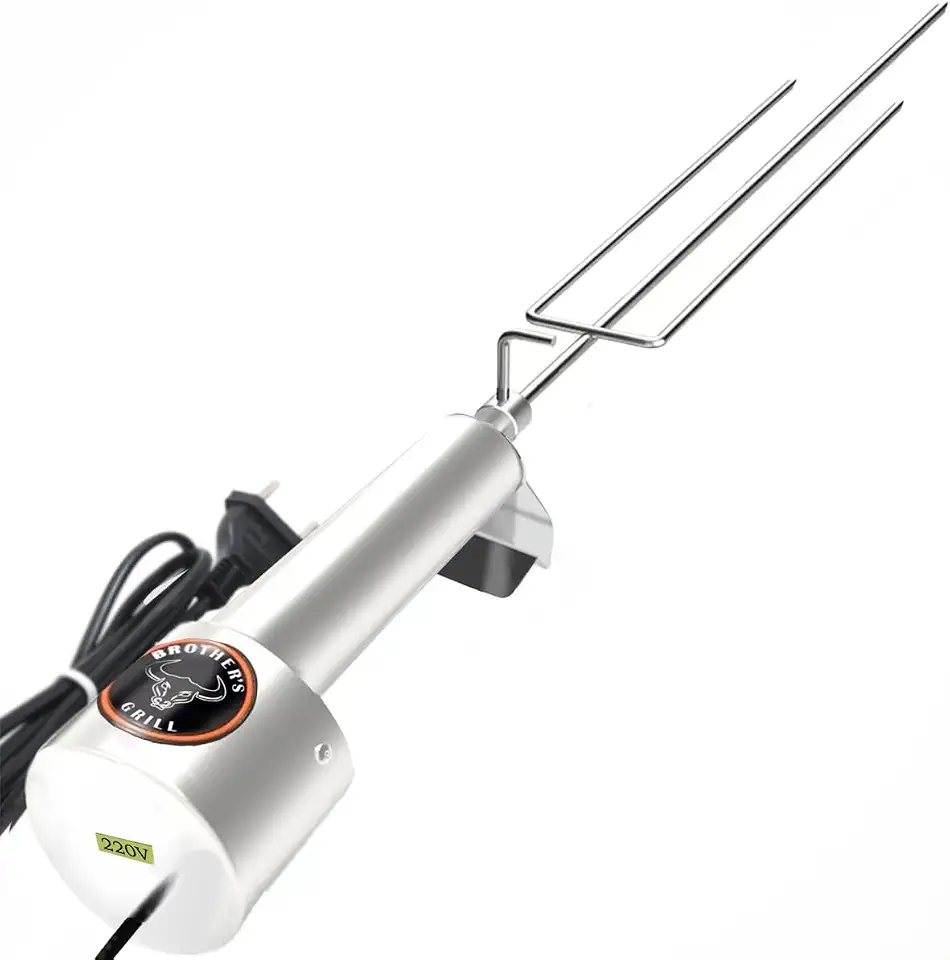 Espeto giratório elétrico linha Clássica cabo de alumínio BROTHER´S GRILL (Tridente de 60 cm, Voltagem 220v)