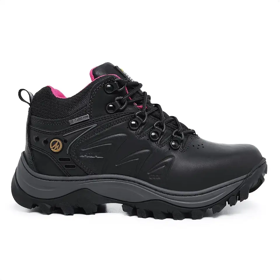 Bota X-Trail de Segurança com Bico de PVC, em Couro, Impermeável, Palmilha Anatômica