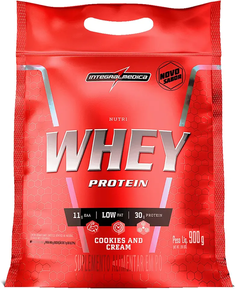 Integralmedica Hipercalórico Nutri Whey Protein Sabor Cookies & Cream 900g, Suplemento Alimentar para Ganho Muscular