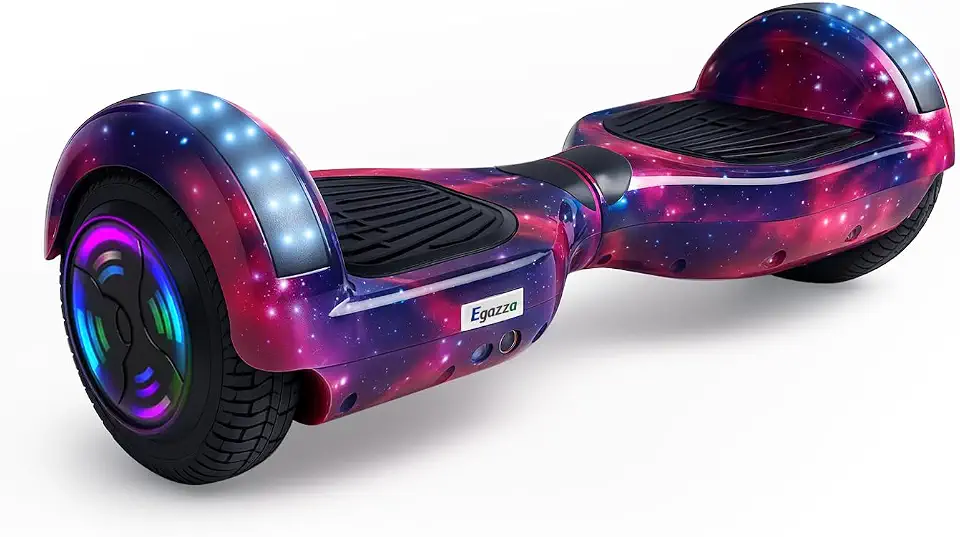 Egazza K5 Hoverboard Cosmos Roxo', Scooter de Equilíbrio 6,5” com Bluetooth e Luzes LED para Crianças e Adolescentes
