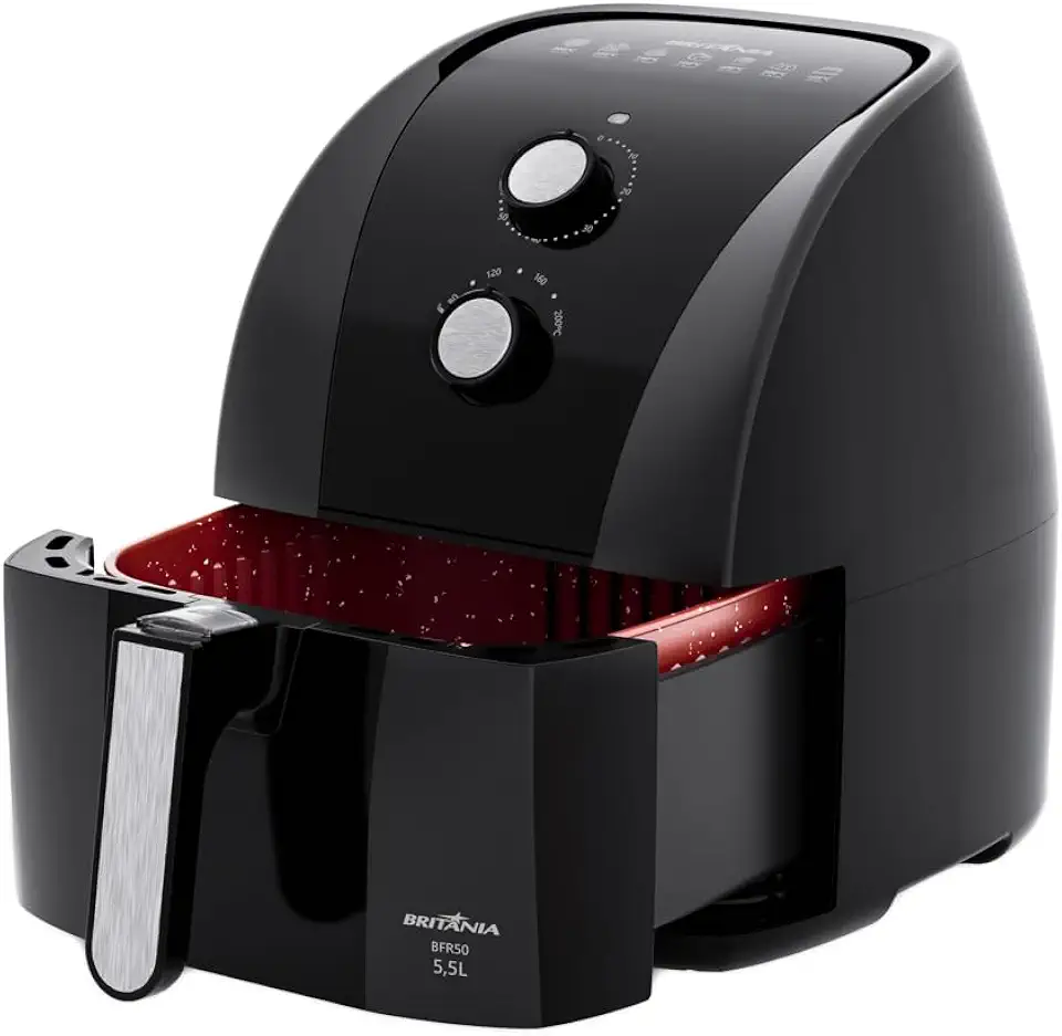 Fritadeira Air Fryer Britânia 5,5L 1500W BFR50 Redstone 220V
