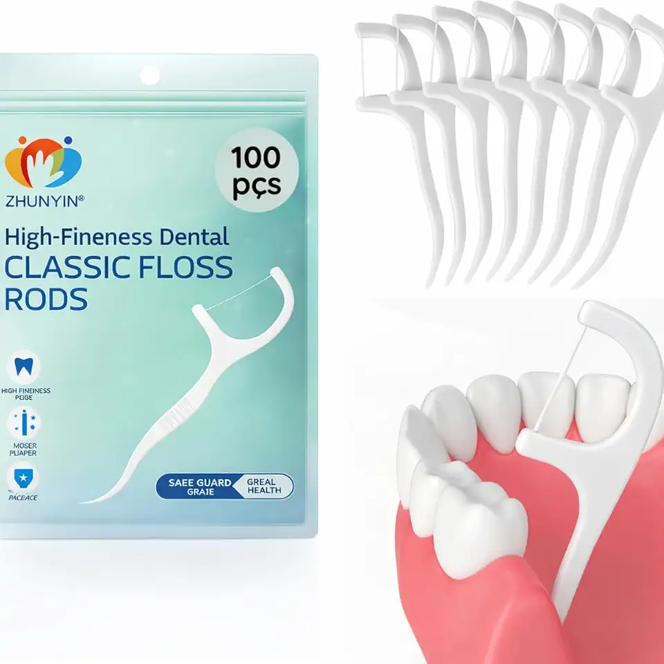 Fio Dental com Haste 2 em 1 Kit com 100 Unidades para Limpeza Bucal Profunda - Ideal para Viagens e Uso Diário - Pazie®