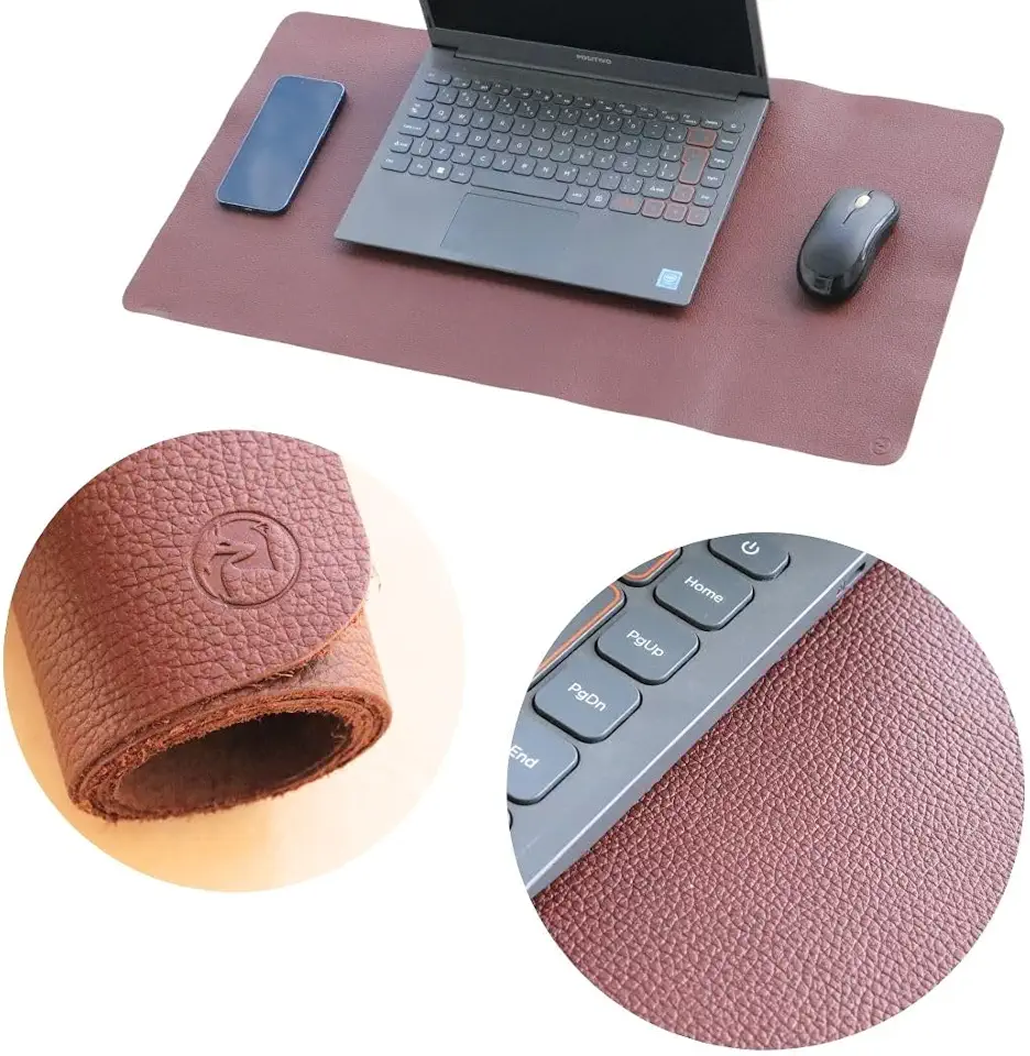 Mouse Pad Grande Desk Pad Desk Mat Mousepad Couro Legítimo (Havana)