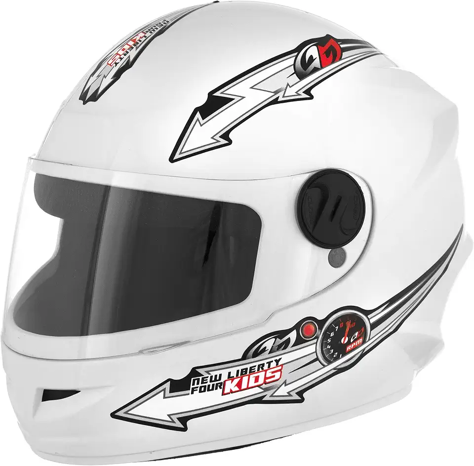 Pro Tork Capacete Moto Liberty Four Kids, Branco, Tam. 54