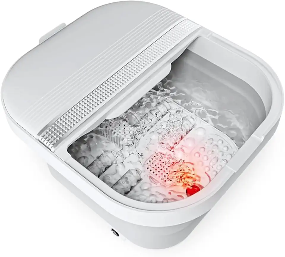 Hidromassageador de Pés Spa Dobrável com Aquecimento até 42° 7L com Rolos Massageadores Infravermelho (220)