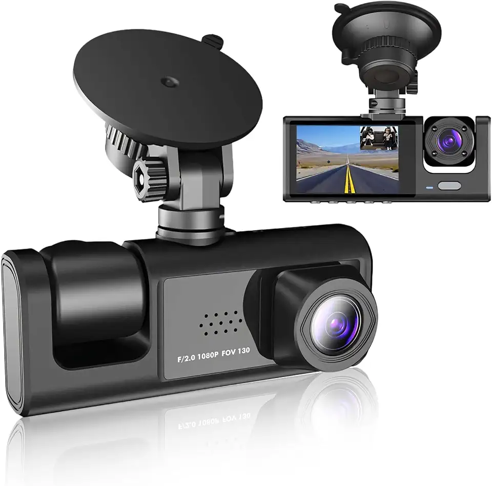 Câmera Veicular Dupla 1080P, Camera Para Carro, Acessorios Para Carro, Gravação em Loop, Visão Noturna, FOV 130°, Sensor G, Suporte 32GB