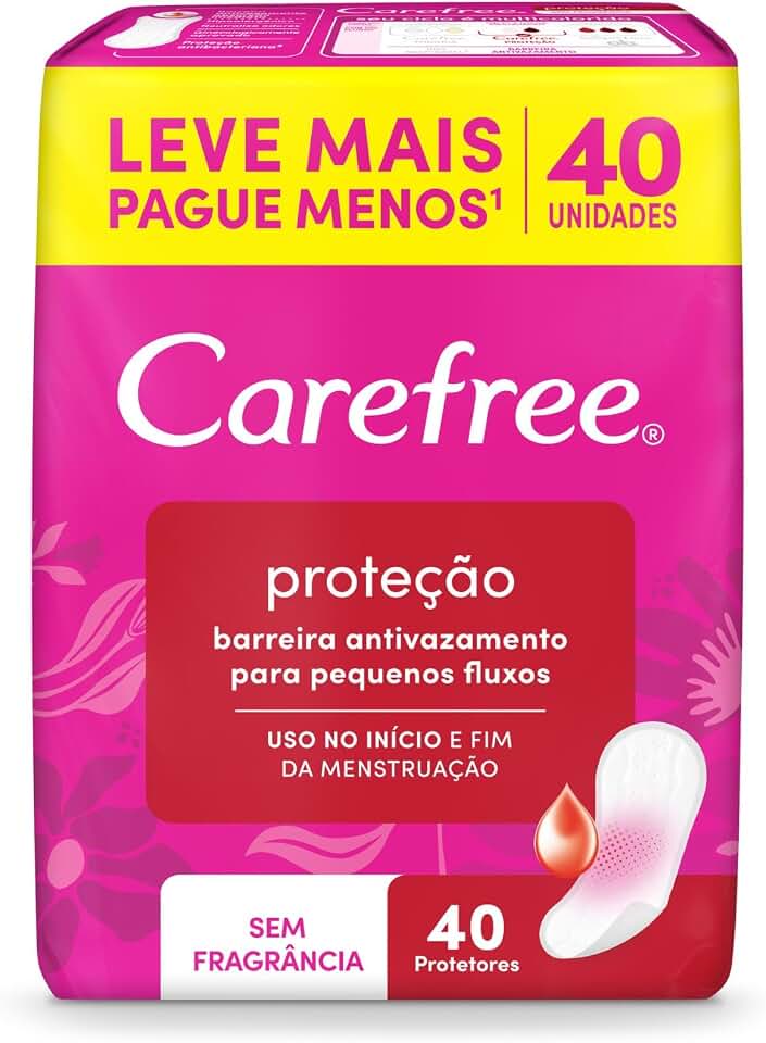 Carefree Protetor Diário Proteção Sem Fragrância, 40un