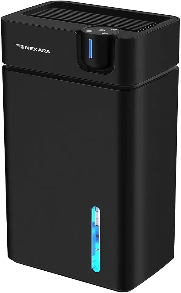 Desumidificador de Ar Anti Mofo com Tecnologia de Placa Única – 900ml/h, Silencioso 30dB, 65W Econômico, Tanque 2.5L, Filtro de Carvão, Luzes RGB – Secar Antimofo Rápido para Quarto, Banheiro (preto)